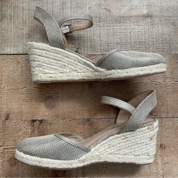 Lauren Ralph Lauren Buckle Tie Wedge Heel Espadrille Shoes Womens Size 7 - Picture 2 of 12